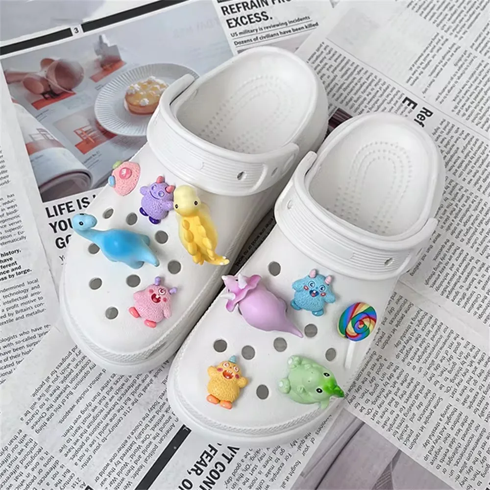 Мультяшные милые резиновые монстры динозавры аксессуары для мальчиков сандалии