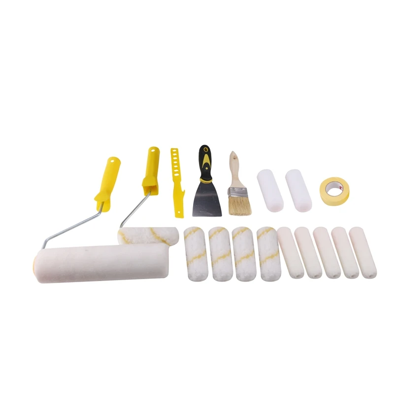 

19Pcs Paint Roller Brushes Set 4-Inch Mini Roller Cover Refills For Wall Bathtub Paint Refinishing Sponge Roller Kit