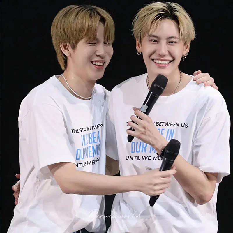 

2023 Thai Drama Same Between Us BounPrem Costume Casual Loose Student Short-sleeved T-shirt Gift BL Fans