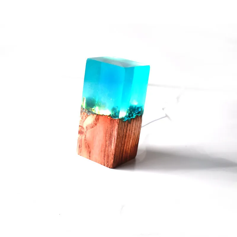 

Полимерный ночник из твердой древесины с питанием от USB, украшение для спальни, уникальная атмосферная лампа, Рождественский праздничный подарок