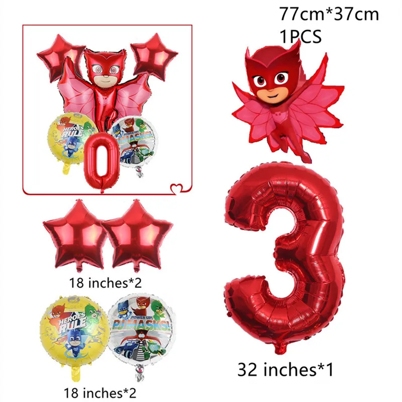 Маски PJ набор воздушных шаров из алюминиевой пленки 6 шт. мультяшная аниме маска