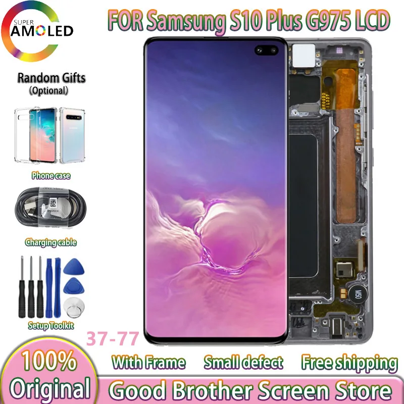 

Оригинальный ЖК-дисплей S10 + Amoled для S10 Plus G975 Sm-g9750 G975f, ЖК-дисплей с дигитайзером в сборе с дефектом