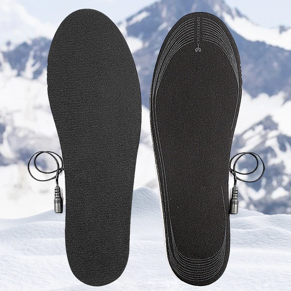 USB Heated Shoe Insoles Electric Shoes Pad Cuttable Foot Warming Washable Rechargeable Warmer for Skiing Hiking