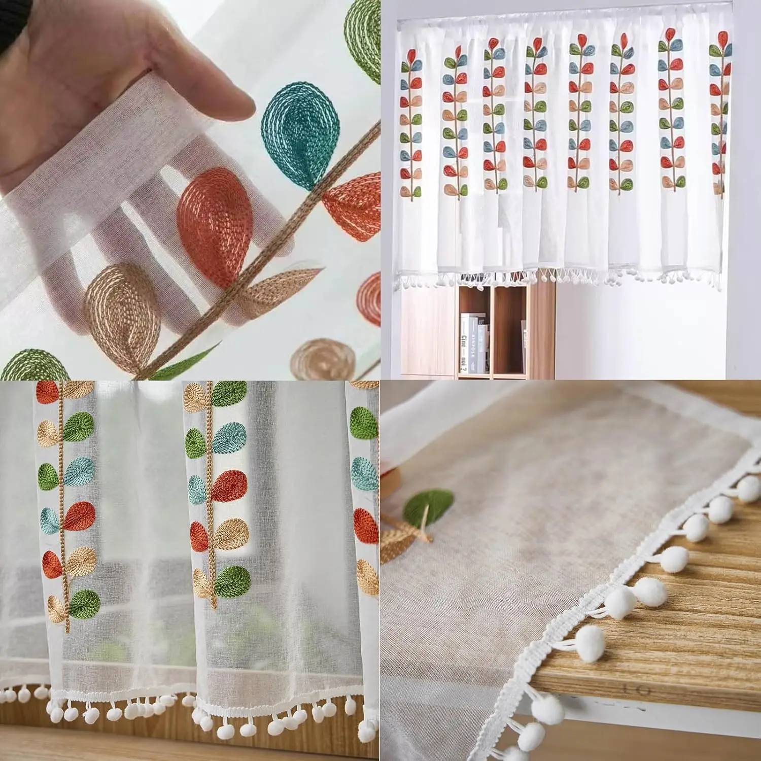 Полупрозрачная занавеска-балдахин для окон кухни кафе занавеска с вышивкой в