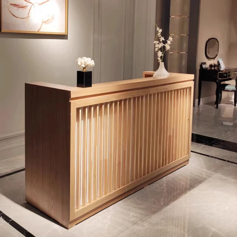 Деревянные центральные стойки регистрации для клиентов касса салона красоты