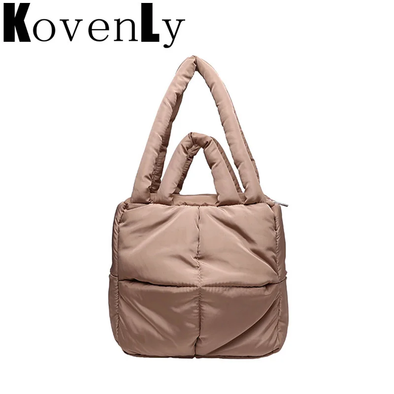 

Fashion Large Tote Padded Handbags Luxury Designer Quilted Women Shoulder Bags Luxury Nylon Down Cotton Crossbody Bag Winter Bag