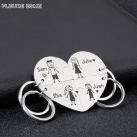 new love cute keychain engraved custom family gifts for parents children present keyring bag charm families member gift