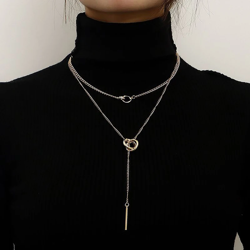 Винтажное Двухслойное Ожерелье С Подвесками Богемный Многослойный Женский