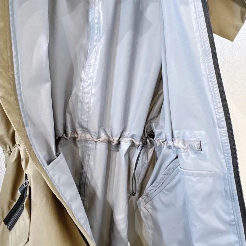 Womens Insulated Waterproof Windproof Breathable Long Length Packable Hood Rain Coat Jacket