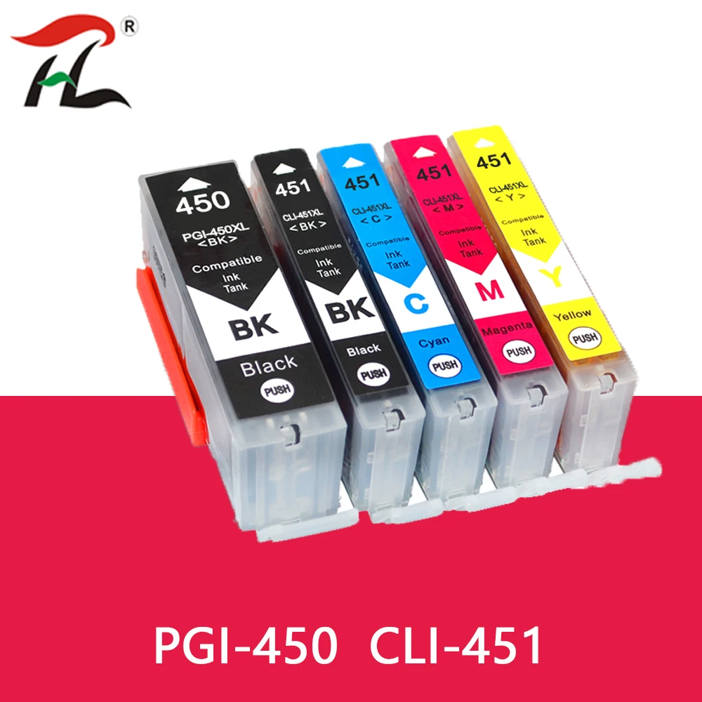 

5 Color PGI450 CLI451 Compatible PGI 450 CLI 451 Ink cartridge For Canon PIXMA IP7240 MG5440 MG6340 MX924 MG7140 MG6440 Printers