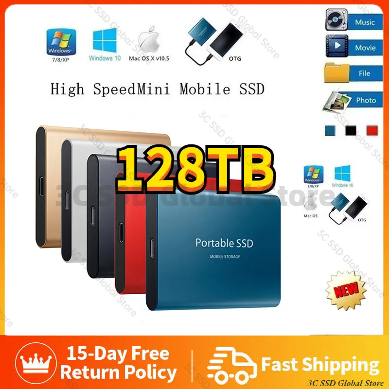 External Hard Drive Disks Original Portable USB 3.1 2TB  8TB 16TB SSD Solid State Drives For PC Laptop Computer Storage Device