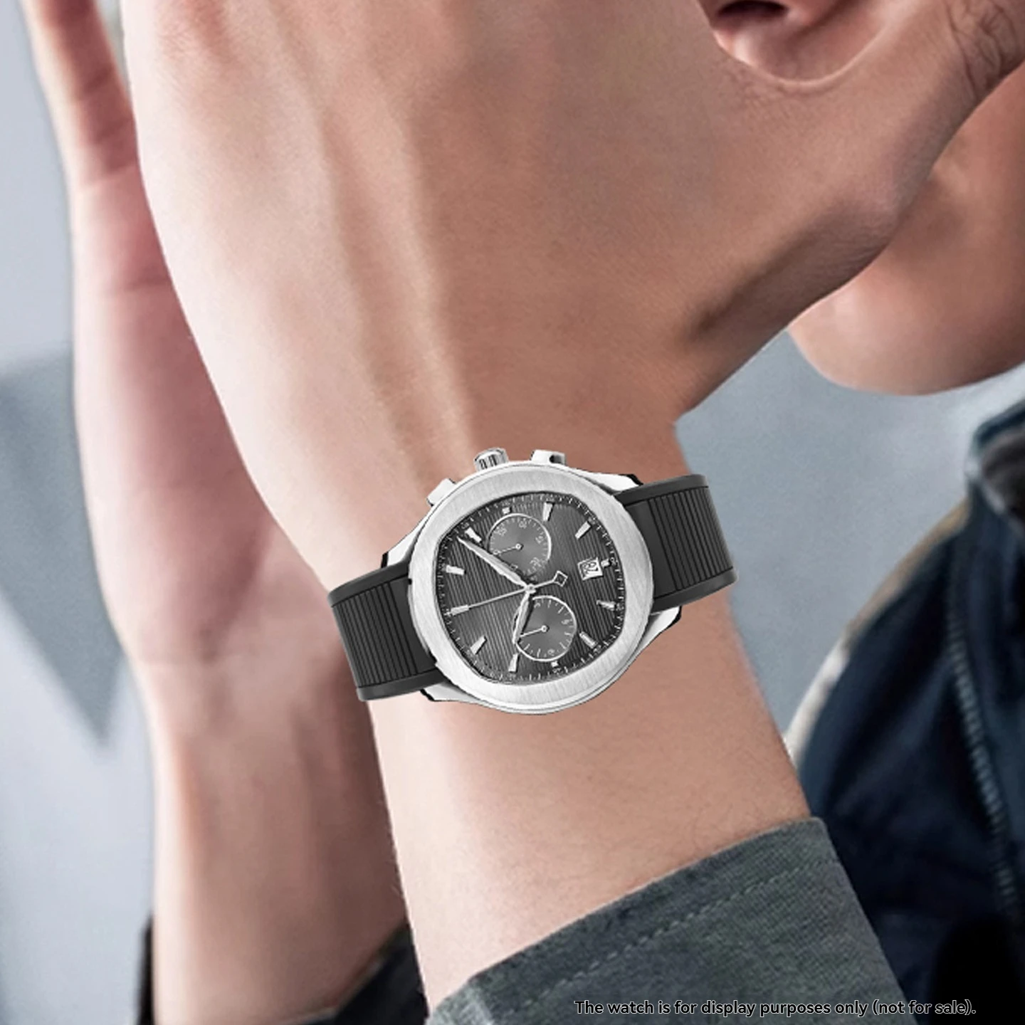 Фото Подходит для Piaget POLO, пятиточечный быстросъемный ремешок из фторкаучука, сменные аксессуары для часов G0A48024 G0A43002 G0A42002 №5