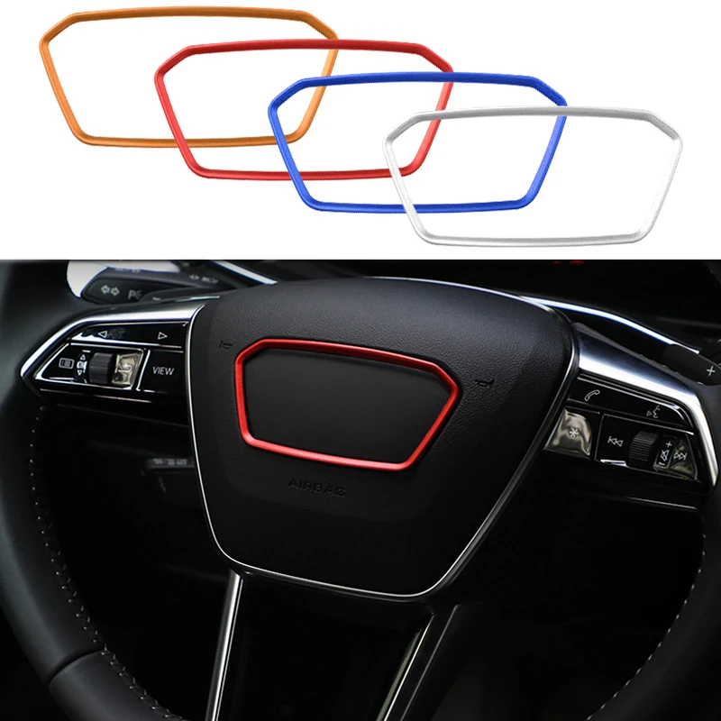

Car Steering Wheel Frame Trim Aluminum Alloy Sticker Decorative Ring For Audi A6L A7 S7 Q3 2019 Car Interior Accessories