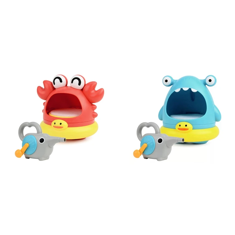 

2Set Crab/Shark Bath Bubble Toys For Toddler Bubble Blower Bubble Machine Bathtub Pool Toys For Children Baby And Kids