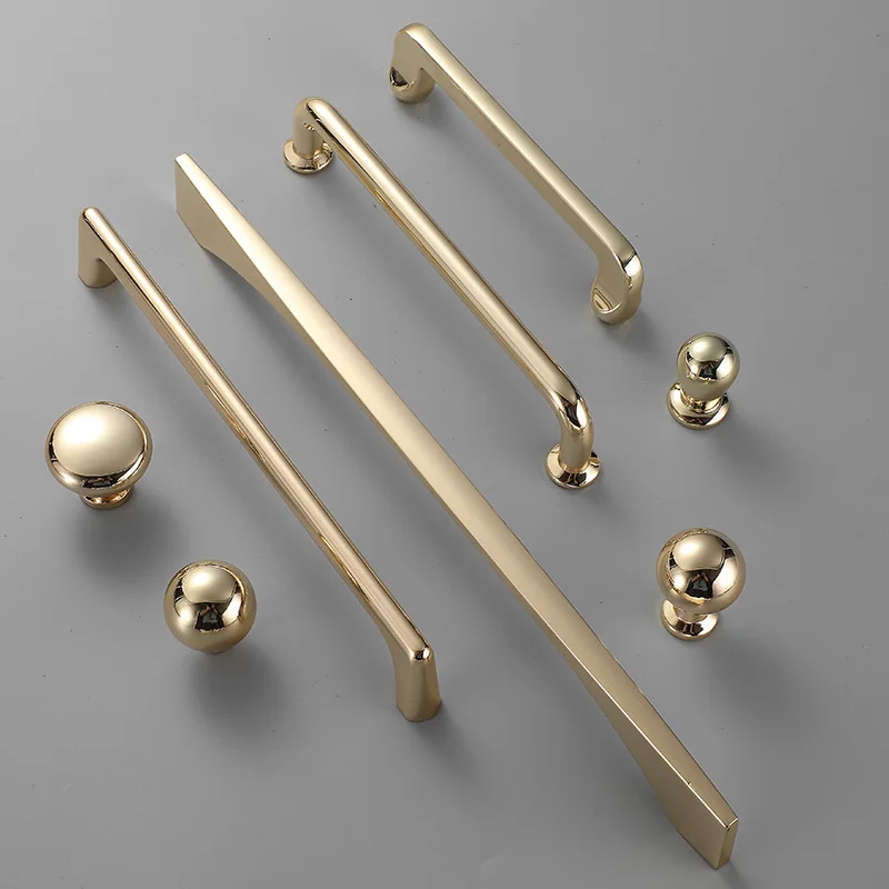 

Furniture Cabinet Handle Gold Shiny Luxury Drawer Cupboard Wardrobe Dresser Closet Pull Door Round Ball Knob Wholesale