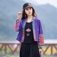2022 traditional chinese vintage blouse women retro hanfu elegant vintage female top flower embroidery blouse oriental tang suit