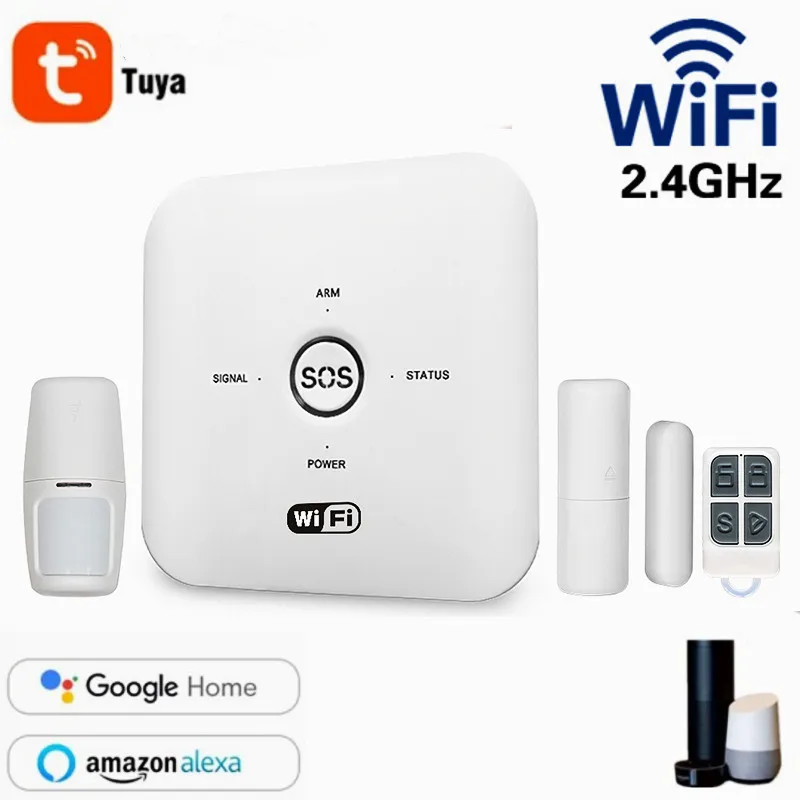 

Tuya Smart WiFi Home GSM Security Alarm,Home Security System Support SMS Phone Calling Security Protection Via Alexa Google Home