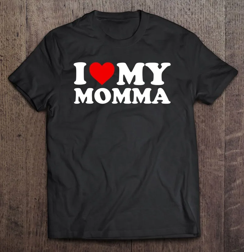 

Мужская футболка оверсайз с надписью «I Love My Momma»