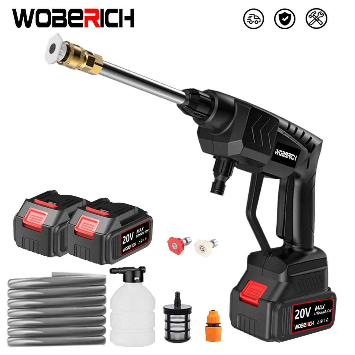 

30Bar Cordless Electric High Pressure Washer Rechargeable Auto Car Washing Spray Gun Water Gun For Makita 18V Battery