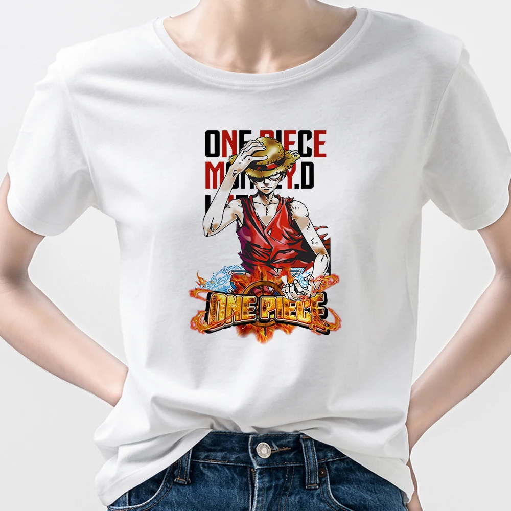 

White Women T Shirt One Piece Creativity Luffy All-Match Modern Leisure Popular Minimalist Trendy Funny Tshirt Harajuku Cartoon
