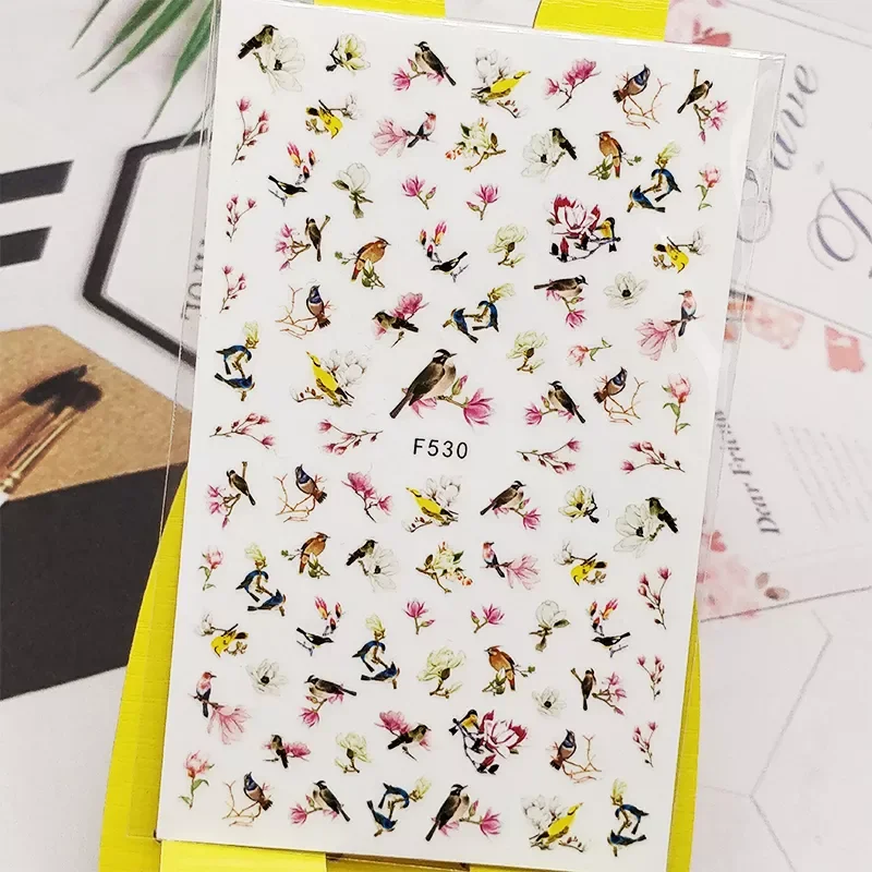 

Наклейки для ногтей, наклейки, птица, цветущий персик, дизайн, украшения для ногтей, наклейки s, слайдеры, аксессуары для маникюра, украшения ...