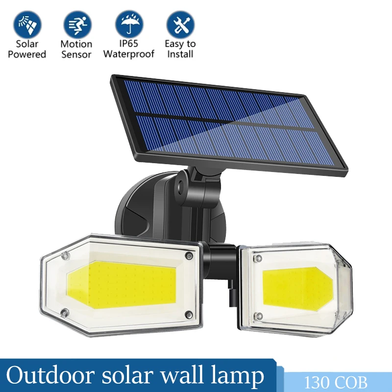 

Outdoor LED Solar LIight Adjustable Wall Lamp Safety Floodlight IP65 Waterproof Solar Lamp 3 Working Modes Solar Garden Light