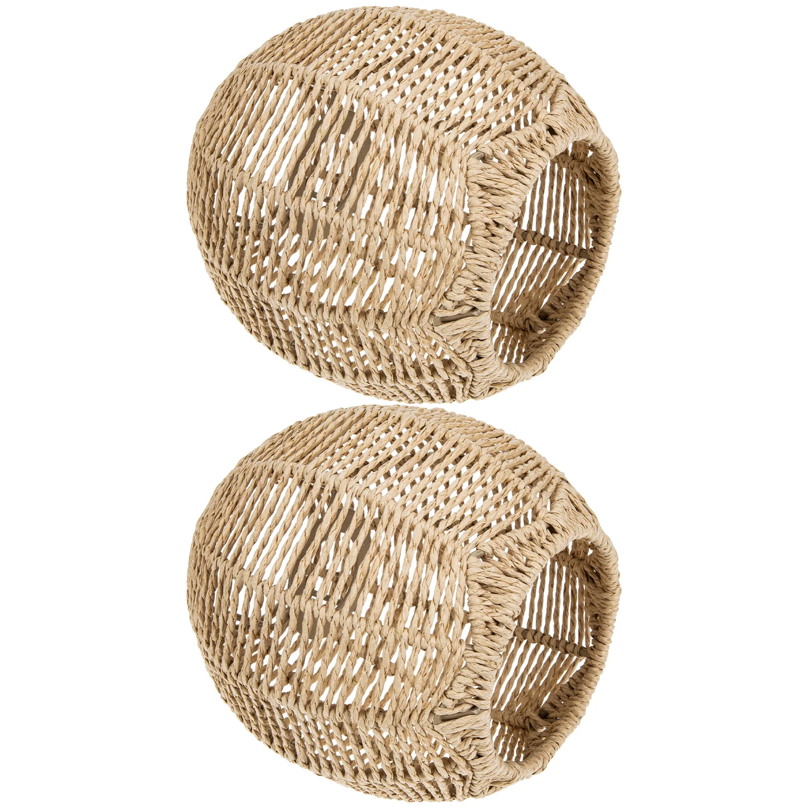 

2 Pcs Vintage Ceiling Lights Hanging Lamp Shade Pendant Dining Room Lampshade Imitation Rope Cover