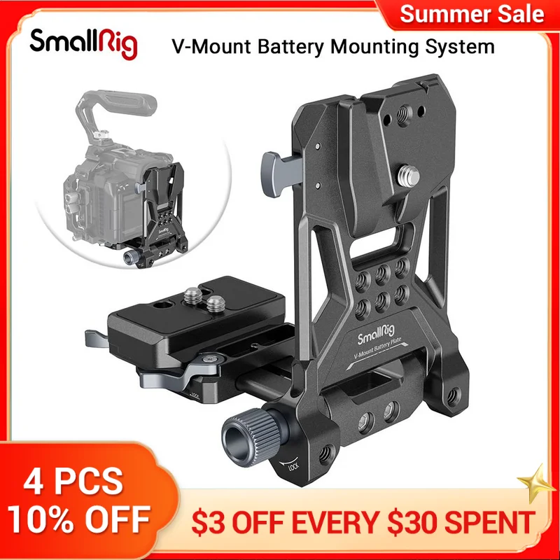 

SmallRig V-Mount Battery Plate,V Lock Battery Mounting Plate with Quick Release Plate for ArcaSwiss,1/4"20 Threads for DSLR