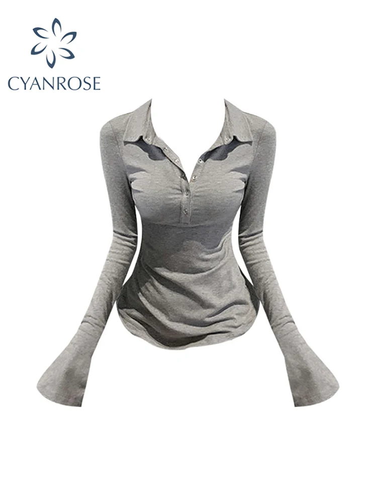 

Women's T-Shirt Korea Style Crop Top Y2K Slim Short Sleeve T-Shirt Harajuku Polo Tees Shirt Clothes Fashion Vintage Streetwear