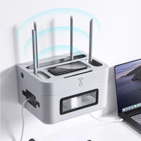 wireless wifi router storage box separate wall hanging shelf for router cable organizer power charger storage organizer rack