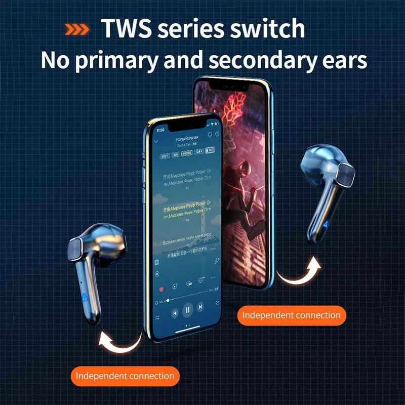 

Wireless Earphone Touch Control Dual Mode Gaming Headphones Low Latency Noise Reduction For Iphone Xiaomi Huawei Samsung Stereo