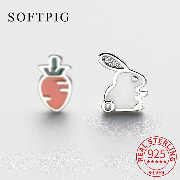 Женские серьги-гвоздики из серебра 925 пробы с эмалью | Украшения и аксессуары