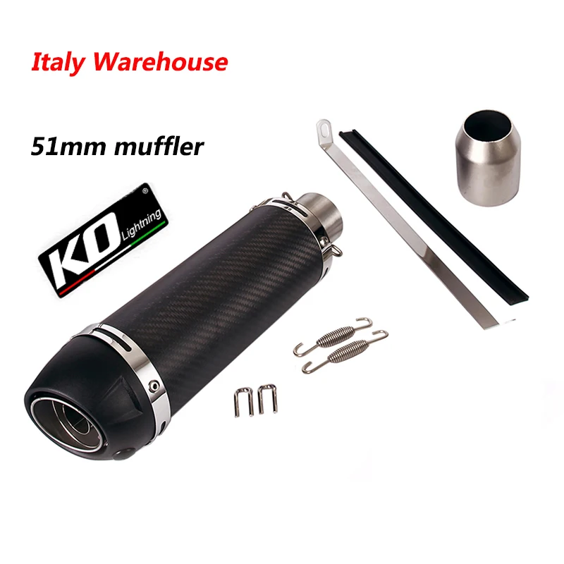 

51mm Universal Motorcycle Exhaust Muffler With DB Killer 350mm Stainless Steel Exhaust System Modified For Kawasaki Yamaha