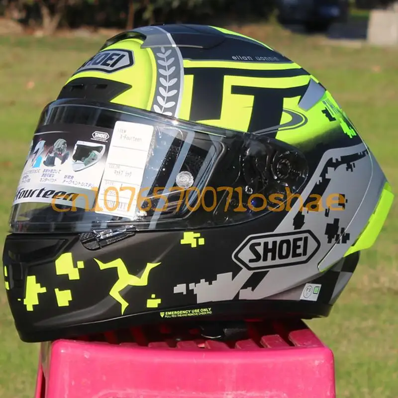 

Motorcycle Full-face Helmet SHOEI X-14 Helmet X-SPIRIT III X-Fourteen Sports bicycle racing helmet Marquez Man Island TT Green