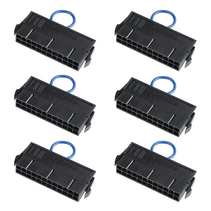 

6 шт. 24-контактный ATX PSU Jumper 24-контактный тестовый инструмент для стартера питания без подключения к материнской плате