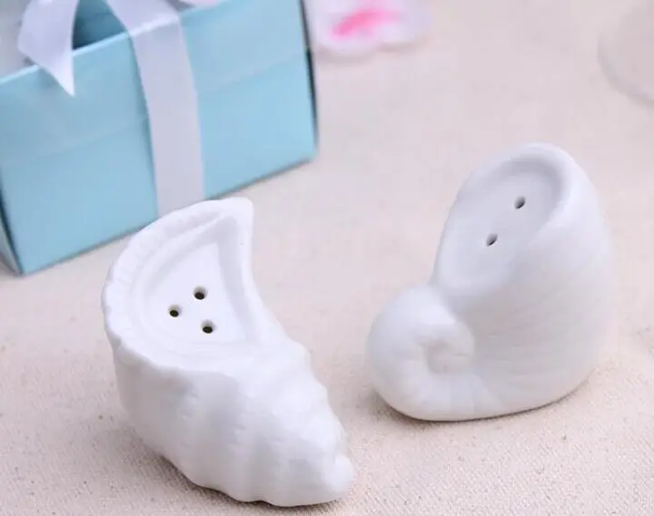 Свадебные сувениры морская улитка соль и перечница 10 шт./партия Свадебный