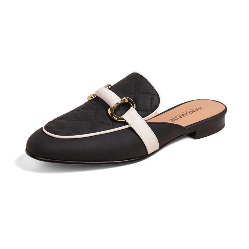 

luxury embroidery leather sandals female slippers summer fashion mules thick high heels slides casual shoes girls sandals women