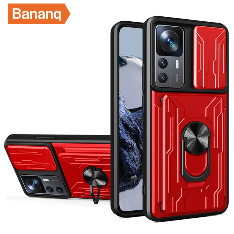 

Bananq Shockproof Case For Redmi Note 11 11T 9 4G Pro Plus 9T 9S 8 Detachable Card Bag Stand Cover For Xiaomi Poco X4 M4 Pro 5G