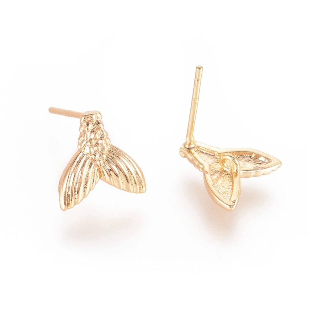 

2-4 шт., латунные серьги-гвоздики с петлей, из серебра пробы