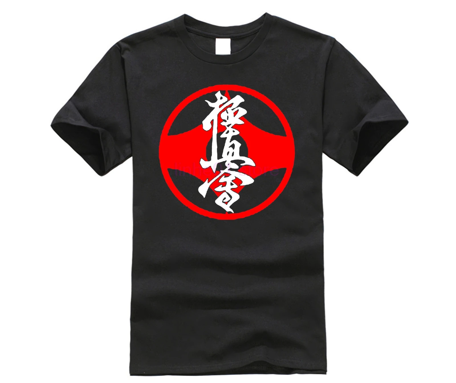 Хлопковая мужская футболка с коротким рукавом новинка Masutatsu Oyama Kyokushin Karate Kanji Logo