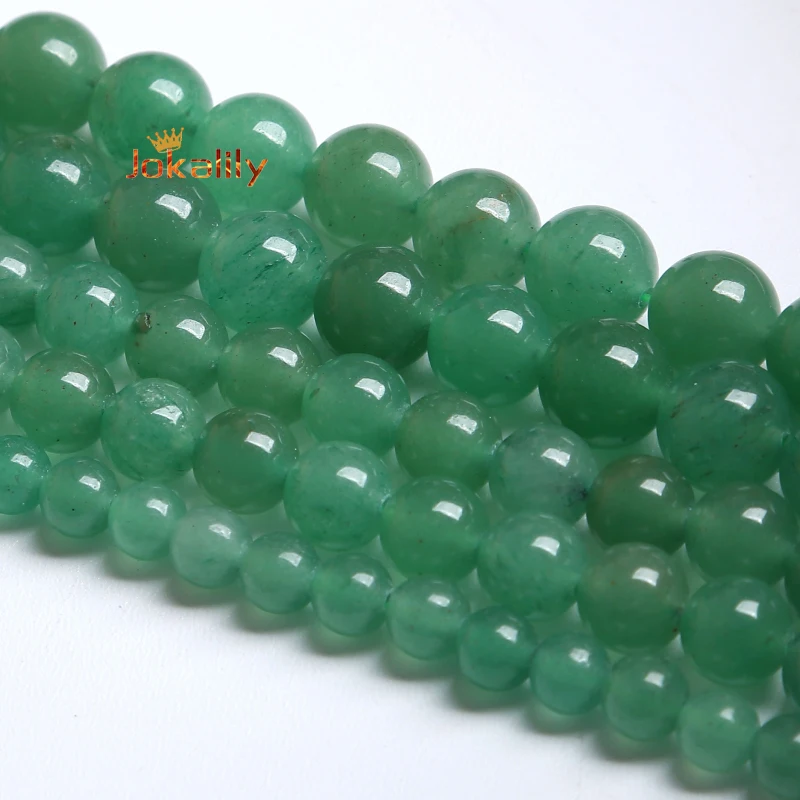 

Natural Green Aventurine Beads Jades Stone Round Loose Beads For Jewelry Making DIY Bracelets Accessories 4 6 8 10 12mm 15" Inch