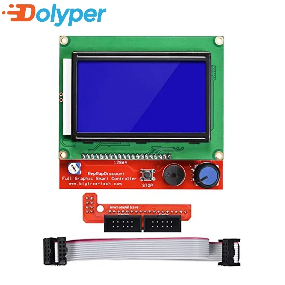 ostępnij inteligentny kontroler 3D-принтера 12864 Płytka wyświetlacza LCD do drukarki 3D RAMPS 1.4 Reprap Arduino 128x64 Części drukarek