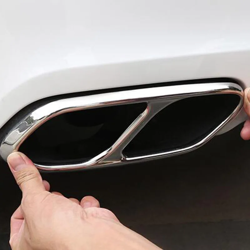 

For Volvo XC60 S60 XC90 S90 V90 Stainless Steel Car Exhaust Muffler Decorative Cover Exhaust pipe Cover Stickers Car Accessories