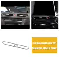 for hyundai sonata dn8 2020 2021 stainless steel car middle central air conditioner outlet cover trim auto styling accessories