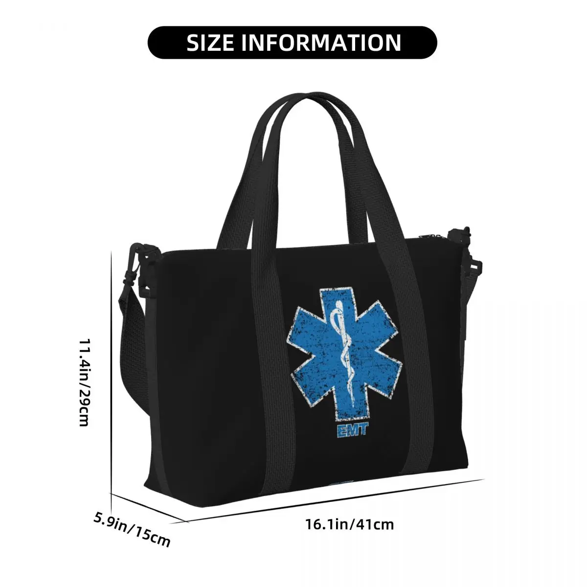 Женская большая сумка Emt Star Of Life на заказ вместительная фельдшерская медицина