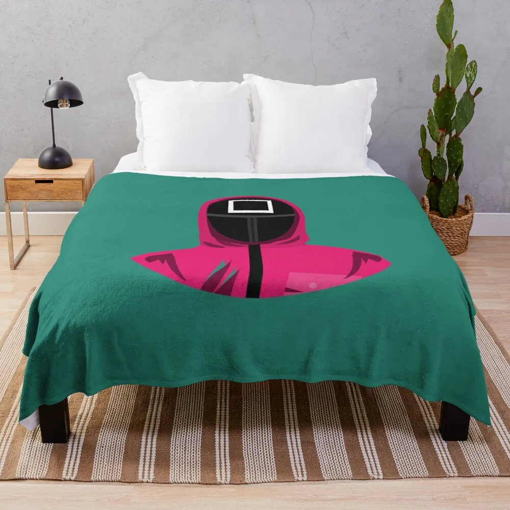 

Squid red square Throw Blanket Flannels Retro Blankets Multi-Purpose
