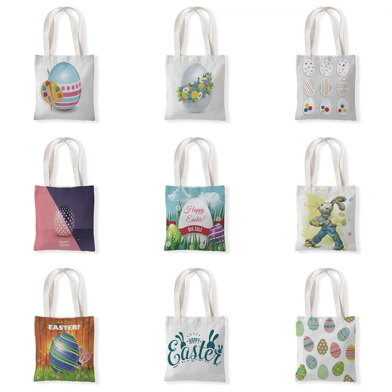 

Cartoon Rabbit Canvas Bags Chocolate Candy Cookie Packaging Shopping Bag Easter Cookies Candies Bags