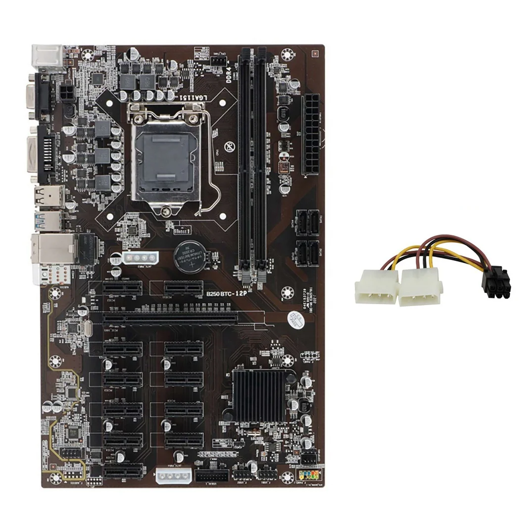 Материнская плата B250 BTC для майнинга 12 PCIE слоты графических карт LGA 1151 2XDDR4 16 Гб ОЗУ