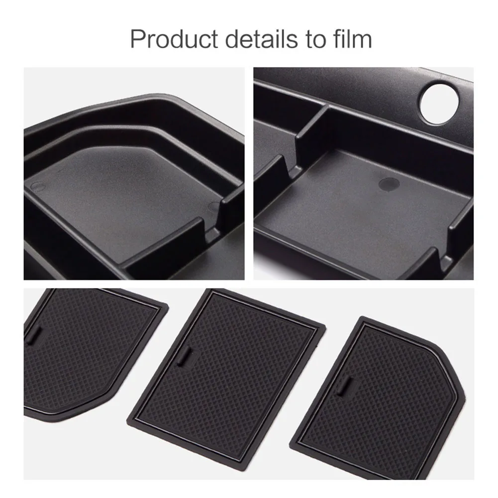 

1pc Dashboard Tray Trim Black For Ford F150 2021-2022 Front Dashboard Storage Box High-quality ABS For Ford F-150