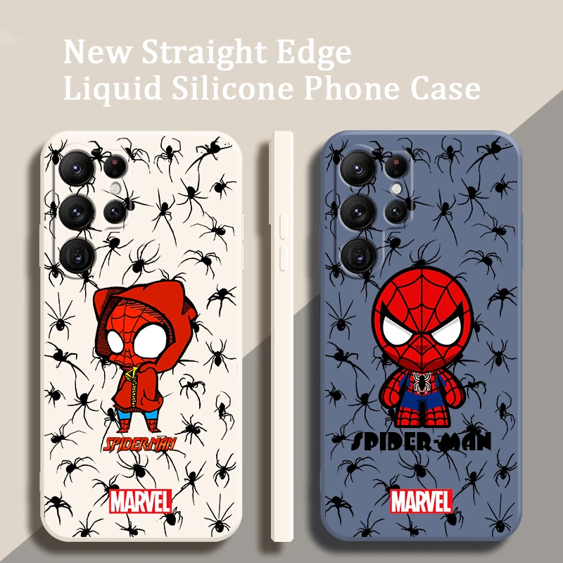

Superhero Spider-man Cool Case For Samsung S23 S22 S21 S20 FE S10 Plus Lite Ultra 5G Liquid Rope Phone Cover